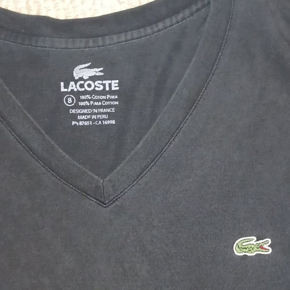 Lacoste size 8 v neck